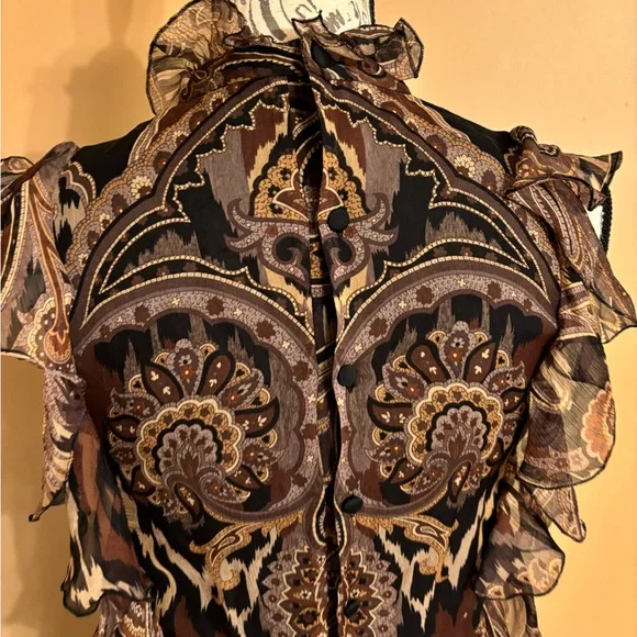 ETRO Paisley Print Dress In Black & Brown (Bag included)